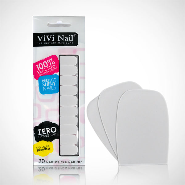 Vivi Nail Uñas Postizas Adhesivas Set Blancas X 1/20