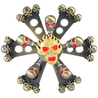 Spinner Cráneos Hand Fidget Metálico, 2 Niveles