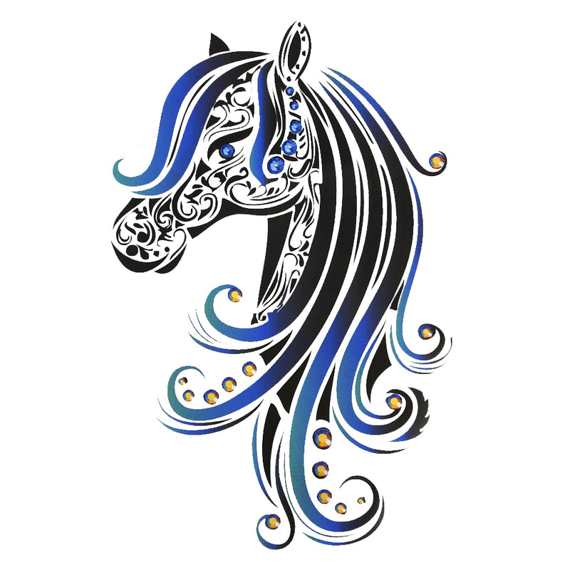 Arte Corporal Tatuaje Caballo Azul