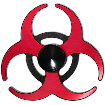 Spinner Ninja Star Biohazard Hand Fidget Metálico