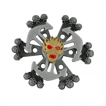 Spinner Timón Anclas Calavera Hand Fidget Metálico 2 Niveles