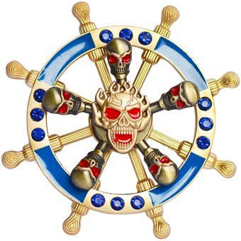 Spinner Timón Pirata Hand Fidget Metálico, 2 Niveles