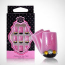 Vivi Nail Uñas Acrilicas Set Fucsia Y Negro C/ Cristal X 1/24