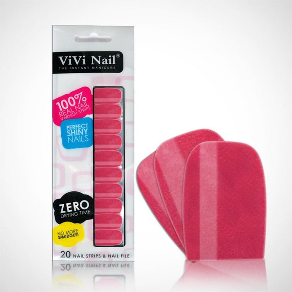 Vivi Nail Uñas Postizas Adhesivas Set Rosado Intenso X 1/20