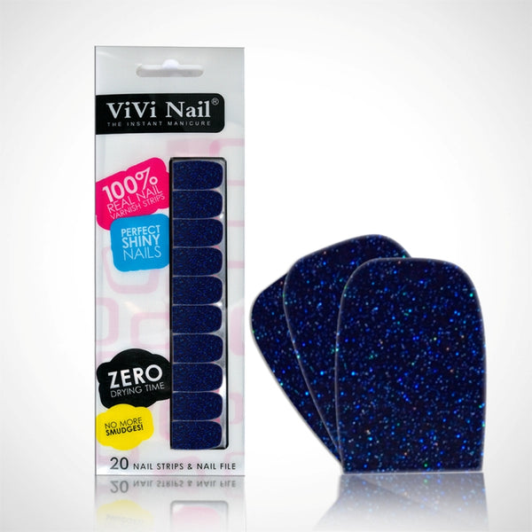 Vivi Nail Uñas Postizas Adhesivas Set Azul Marino X 1/20