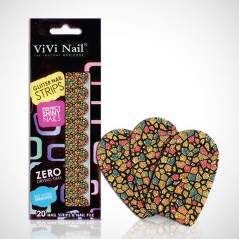 Vivi Nail Uñas Postizas Adhesivas Set Tiffany Multicolor X 1/20