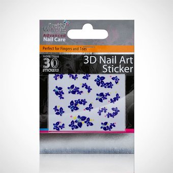 Calcomanías para Uñas / Pegatinas 3D - Mariposas Moradas X 30