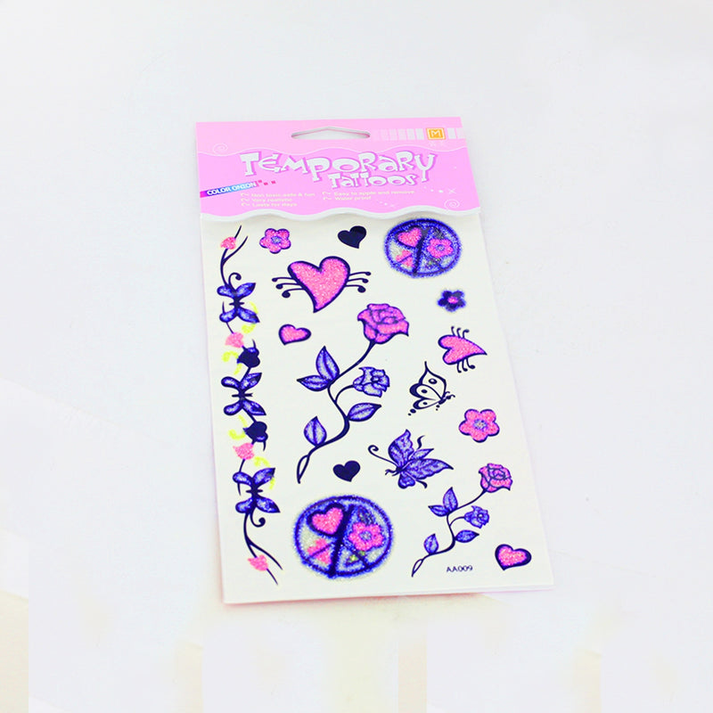 Mini Tatuajes Brillantes Escarchado - Rosa Purpura