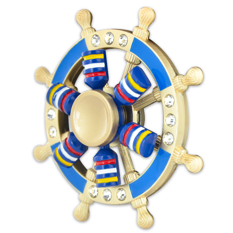 Spinner Timón Marinero Hand Fidget Metálico, 2 Niveles