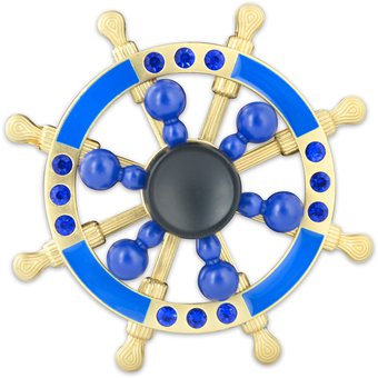 Spinner Timón Azul Marino Hand Fidget Metálico, 2 Niveles